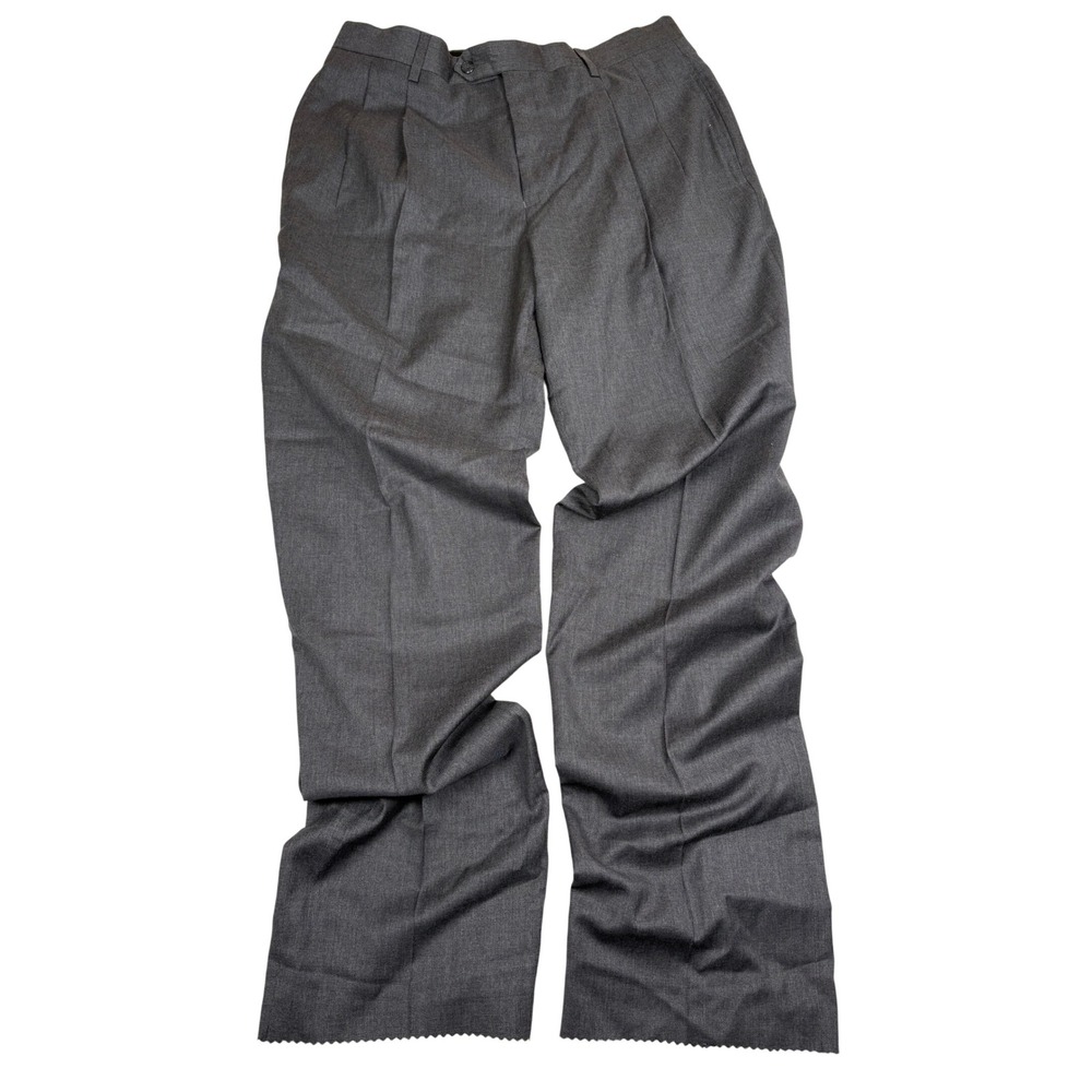 Jos A Bank Signature‎ Collection Mens Gray Wool Pleated Dress Pants Size 34S NWT